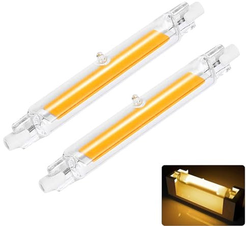 GDYOD R7S LED 78mm Dimmbar,10W Ersatz für 100W Halogen Leuchtmittel,R7S LED Stab Warmweiß 3000K 1000LM,Kein Flackern,360°Abstrahlwinkel,2er Pack