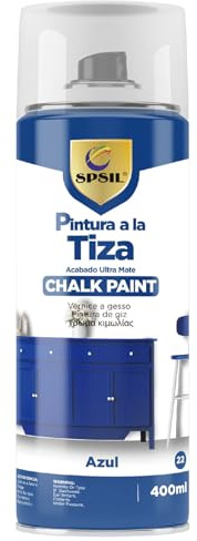SPSIL Pintura a la Tiza en Spray color Azul Clásico 400ml - Transformar Muebles y Proyectos de Carpintería - Interiores y Exteriores - Secado Rápido