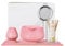 ZENS Matcha Set Pink, Japanese Matcha Tea Ceremony Kit, 6pcs Matcha Tea Set with Bamboo Whisk and Ceramic Bowl & (Chasen Holder) Scoop, and Sifter Soft Towel, Gift for Matcha Latte Lover