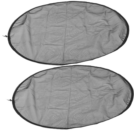 KICHOUSE 95cm Outdoor Rain Barrel Mesh Cover Debris Netting with Drawstring for Leaf Protection and Easy Rainwater Harvesting