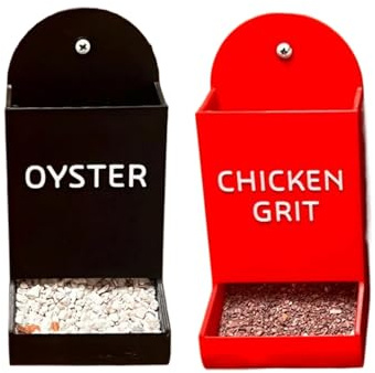 Oyster Feeder For Chickens - 2-Pack Hangable Duck Feeding Troughs For Backyard Poultry | Spill-Proof Food Containers For Grit And Feed Delivery In Chicken Coops And Small Farm Setups