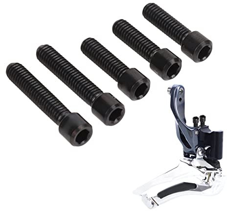 Tissting Bicycle Derailleur Bolt, M4 3Pcs 13.5mm 2Pcs 20mm Bike Rear Derailleur Wheel Bolts Titaniums Alloy Derailleur Screws for Cycling Bicycles (Black)