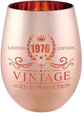 xilaxila 50 Geburtstag Frauen- Geschenke Für Frauen 1976 Weingläser- 50th Birthday Gifts for Women - 50th Birthday Decorations for Her - Funny Bday Present Ideas(1976)