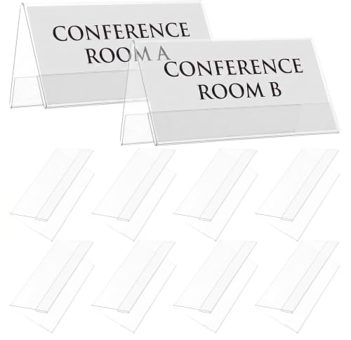 SUPVOX Lot De 10 Tentes De Bureau Transparentes En Pet Porte-Nom De Table Double Face 4.72X2.36X1.77 in Supports Pour Plaques Nominatives Réunions Conférences Et Signalisation De Bureau