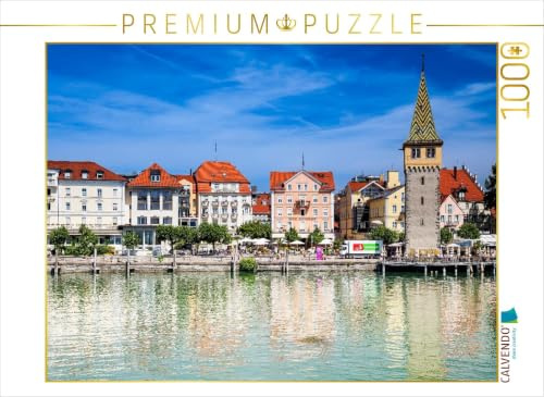 CALVENDO - Puzzle Stadtzentrum an der Uferpromenade von Lindau,Bodensee,Allgäu,Deutschland | 1000 Teile Lege-Größe 64x48cm Foto-Puzzle für glückliche Stunden: Uferpromenade von Lindau,Bodensee,Allgäu,