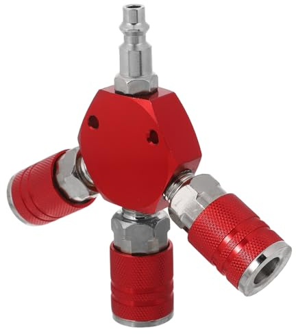 Roter 1/4npt 3-wege Schlauchverteiler T-stück aus Kohlenstoffstahl | Pneumatik Luftschlauchverschraubung, Industrielle Anwendungen, 1/4in-ausführung