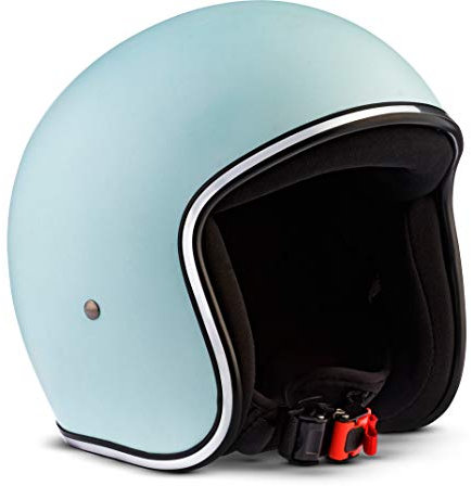 Rebel · R2 „Basil“ · Jet-Helm · Scooter-Helm Roller Chopper Motorrad-Helm Retro Mofa · Fiberglass · Extra small Shell · Click-n-Secure™ Clip · Tragetasche · XS (53-54cm)