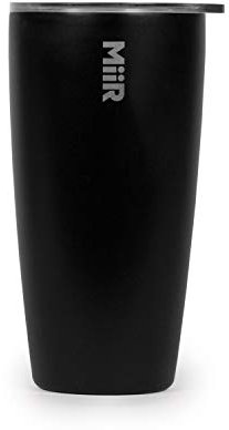 MiiR, Insulated Tumbler with Press-on Lid for Coffee, Tea and Car Cup Holder Compatible, Black, 16 Oz
