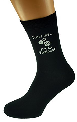 Trust me I'm an Engineer Image Design Mens Black Socks UK Mens Size 5-12