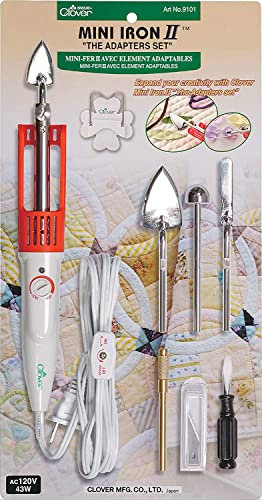 Clover Mini Iron IIThe Adapter Set for Sewing Quilting & Crafting #9101