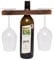 GoCraft Soporte para botellas de vino y copas de madera antigua hecho a mano, soporte rústico para encimera para 1 botella y 2 vasos, organizador de vino vintage para decoración del hogar, bar, cocina
