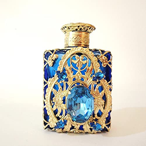 France Hair Beauty Duftflakons mit Luxusduft, handgefertigt von über 150 Jahren, Glasflasche mit Stäbchen, Diffusor, Glas, Filigran Gold, Höhe 67 mm, Volt: 10 ml