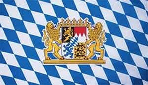 Flagge Bayern mit Löwen Staatswappen XXL 150x250 cm Fahne Bavaria Fahnen Flaggen