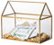 NCYP Geometrische Glas Hochzeitskarten Box, 26x15x21cm,Handgefertigt Kupfer House Form Dekorative Schachtel, Mittelpunkt Tischplatte Übertopf,Card Box (Nur Glasbox)