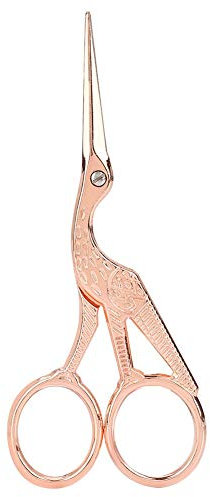 Storchschere Stickerei, Rosengoldkranich Design Stickschere Kleine Schere Silber Vogel Storchschere Schere, Vintage Storchschere Nähschere für DIY Stickerei, Basteln, Nadelarbeit & Kunstwerk