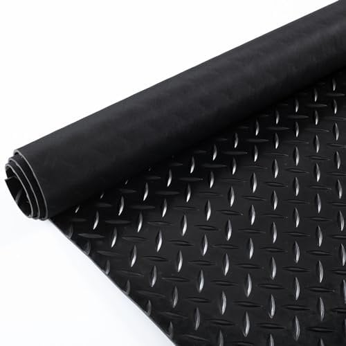 ANRO Gummimatte Schutzmatte Meterware Bodenmatte Tränenblech Gummiläufer 100cm Breit 3mm stark Schwarz 120 x 100cm