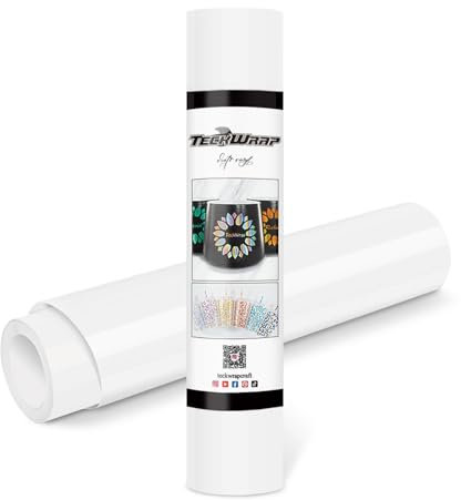 TECKWRAP Vinilo adhesivo permanente, 12 x 10 pies, blanco brillante
