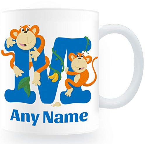 Quality Goods Ltd Animal Alphabet Boys Personalised Monkey Themed Unbreakable Mug