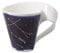 Villeroy & Boch 10-1616-5815 NewWave Stars Asa Elegante Taza con Motivo de Géminis, Porcelana, Apta para lavavajillas, Blanco/Azul, 300 ml