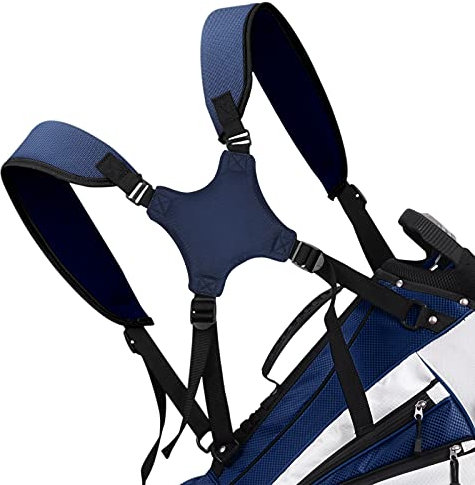 Golftaschengurt gepolstert verstellbar Riemen Universal Ersatz mit Schultergurt Golf Tasche Zubehör (blau)