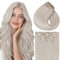 Vivien Clip in Extensions Echthaar Blond Clip Echthaar Extensions Platinblond Haarverlängerungen für Mädchen 20 Zoll 7Pcs 120g