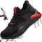 Mitudidi Sicherheitsschuhe Arbeitsschuhe Herren Damen Leicht Stahlkappenschuhe mit Stahlkappe Sportlich Schutzschuhe Atmungsaktiv rutschfest Schwarz Rot 45 EU