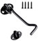 1PCS Stainless Steel Cabin Hook and Hook and Eye Latch, 4 Inch shed Door Latch Heavy Duty, gate Latch for Wooden Gates，Window Brace Gate Door Catch Silent Holder (Black)