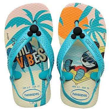 Havaianas Disney Classics Ii, Tongues Mixte bébé, Beige Paille Bleue, 22 EU