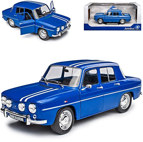 Renautl R8 Gordini Limousine Blau mit Streifen 1962-1973 1/18 Solido Modell Auto