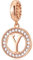 CHAWIN Initial Y Letter Charms, Alphabet Charms Rose Gold, Authentic 925 Sterling Silver Charms fit Pandora Charm Bracelets, Necklace, Circle Dangle Gift for Women, Girls, Sparkling Clear Stones