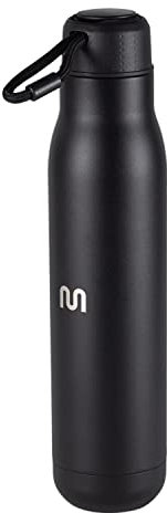 onemate – Trinkflasche aus Edelstahl 750ml in schwarz – Auslaufsichere Thermosflasche – hochwertige Wasserflasche aus Metall z.B. für den Sport, Gym oder Fahrrad – 0,75 Liter Flasche