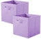 PowerKing Fabric Storage Box, 2 Pieces Foldable Storage Cube Storage Box, Cube Shape, Light Purple