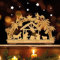 Wandtattoo Loft Fensterbilder Weihnachten Weihnachtskrippe in Holzoptik – Wiederverwendbar – A4 Bogen, 40 Sticker – Weihnachstdeko Fenster Kinderzimmer, Weihnachtsbilder Fenster, Fensterbild Winter