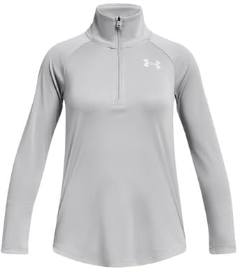 Under Armour Fille UA Tech Graphic 1/2 Zip – T-shirt manche longue pour fille, haut de sport avec col zippé, T-shirt enfant ample et léger