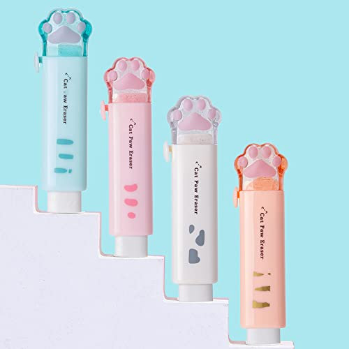 Versenkbare Bleistift Radiergummi, 4 Pack niedlich Radiergummis für Studenten Kinder Schule Büro Bleistifte Malerei Zeichnung Geschenk liefert (Classic 4 colors)