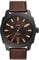 Fossil Machine uhr für Herren, Quarzwerk mit Edelstahl- oder Lederarmband, Braun und Schwarz, 49MM