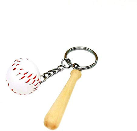 Mini-Schlüsselanhänger aus Baseball- und Holzschläger-Schlüsselanhänger, Schmuck, kostengünstig und mittelgroß, andere Edelsteine, Wie abgebildet, M
