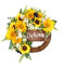 Fouriding Sonnenblumenkranz für Haustür, künstliche Blumen, 40,6 cm, Willkommens-Türkranz, Frühlings- und Sommerkranz für Fensterdekoration, Außentür, Heimdekoration (Sonnenblume)