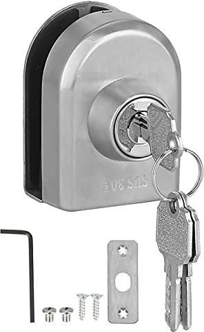 Serratura a Pavimento Per Porta in Vetro Serratura Per Cancello Scorrevole a Spinta Cuscinetto in Schiuma Antifurto Serratura Per Porta Laterale Singola Serrature Per Porte in Vetro Senza Telaio in Ac