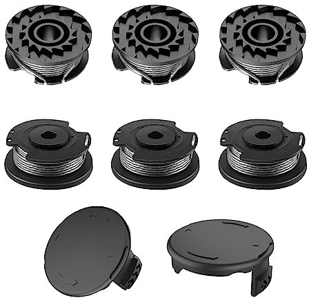Viilich Bobina di filo per decespugliatore Bosch ART 23 SL/ART 26 SL, bobina di ricambio in nylon (F016800569+F016800385), con 2 pezzi trimmer Spool Cap(F016F04557), bobina di filo di ricambio