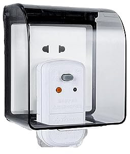 Scatola impermeabile con interruttore, presa elettrica, per prese da bagno, adatta per evitare che schizzi nella presa di corrente (nero)