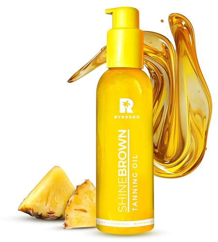 BYROKKO Shine Brown Tropical Bräunungsbeschleuniger-Öl (145 ml), Bräunungsöl wirksam im Solarium und im Freien, superaktives Öl für maximale Bräune