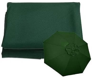 Cubierta De Repuesto Tela De Sombrilla Redonda Toldo De Recambio para Sombrilla De Mesa,para Jardín, Patio, Piscina Cubierta De Repuesto para Sombrilla 2.7m/3m, 8 Varillas (Color : Green, Size : 2.7