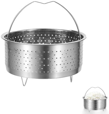 Panier à Vapeur en Acier Inoxydable, Panier à Vapeur de Légumes, 17.5 cm Insert Vapeur avec Poignée, Panier Vapeur pour Autocuiseur, Panier Vapeur Inox, pour la Cuisson des Légumes et des Aliments
