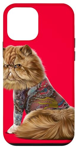 iPhone 12 mini Persian Cat with Traditional Japanese Dragon Tattoo Irezumi Case