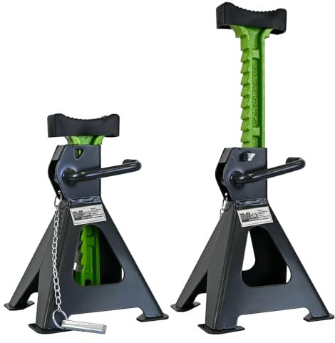 TRUTZHOLM Unterstellbock Achsstützen Abstellbock 2 Stück, 2 Tonnen Traglast pro Stütze (4T pro Paar) Höhe von 280-430 mm mit Einhebelbedienung, 10 stufige Höhenverstellung