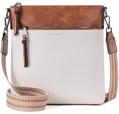 Roulens Mittel Damen Umhängetaschen, Leicht Damen Schultertasche aus Veganes Leder, Crossbody Bags für Frauen mit Verstellbar Abnehmbar Breiter Gurt