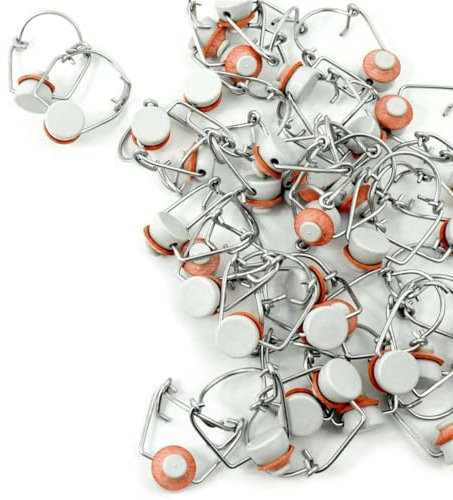 mille idee 100 Tappi Meccanici con Guarnizione Chiusura Ermetica per Bottiglie di Vetro tappo di Metallo