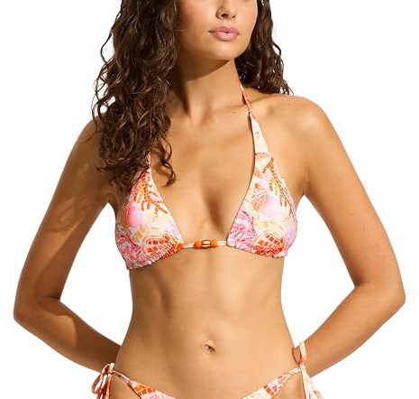 Seafolly Damen Longline Tri Top Swimsuit Bikini, La Mer Weiß, 40