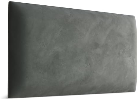 Muralo Wandkissen Gepolstert, Magic Velvet, Wandpolster - 50x30 cm, Grau | Wandpaneel, ideal als Bettkopfteil oder Lendenkissen - für Schlafzimmer und Wohnzimmer, einfache Anbringung mit Montagekleber